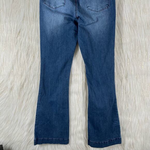 Leith Womens High Rise Flare Medium Wash High Rise Denim Jeans Stretch 29 - Picture 6 of 9